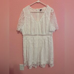 SHEIN Curve White Lace Dress